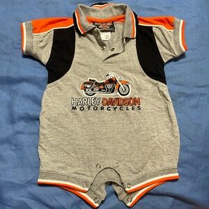 Old school vintage style Harley one piece suit for baby unisex